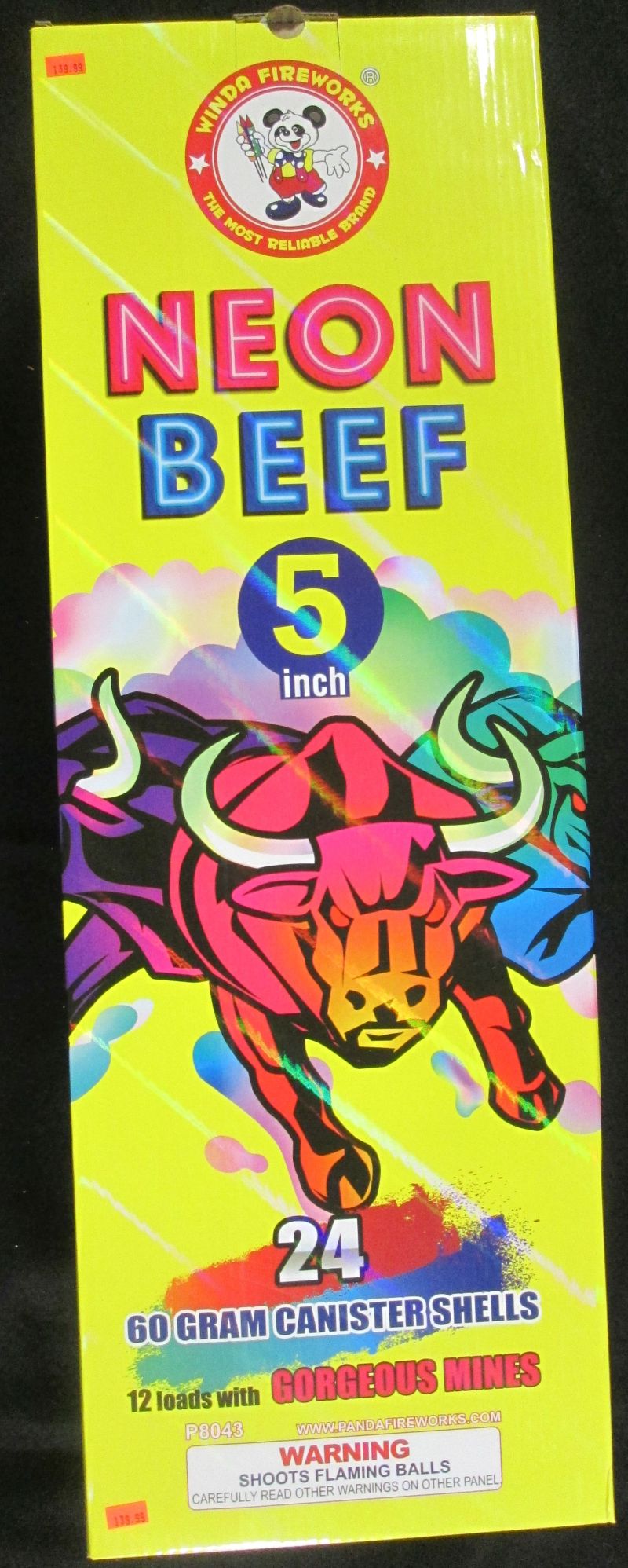 Neon Beef 5 Inch 60 gm canister shells with Mines
